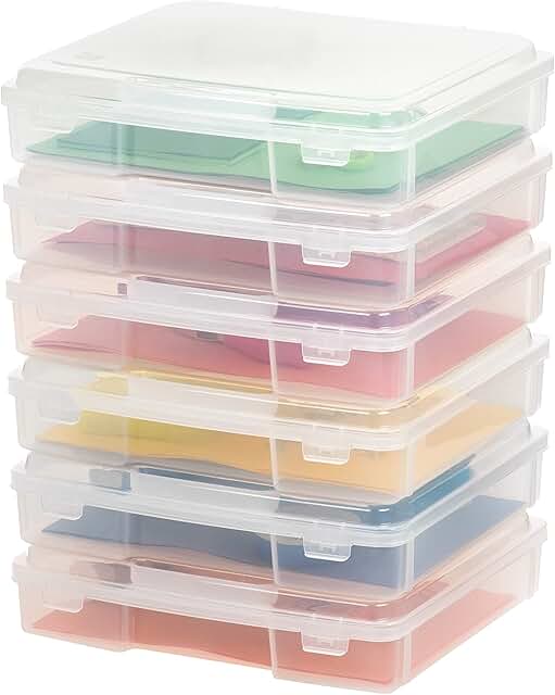 6-Pack Clear Plastic Storage Boxes for Games and Art Supplies