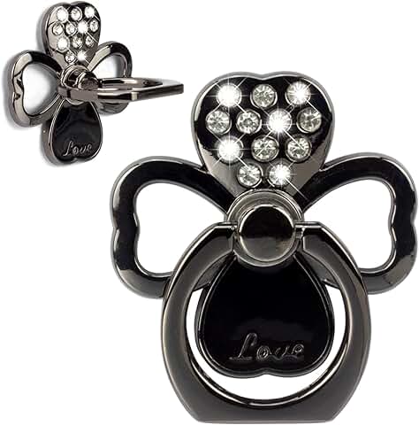 Two-pack four-leaf clover phone ring holder with 360° rotation