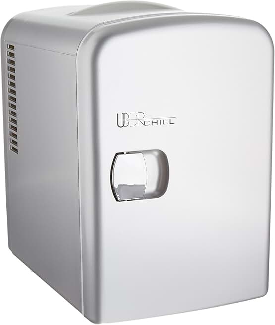 Portable 6-Can Thermoelectric Mini Fridge for Bedroom, Office, Dorm