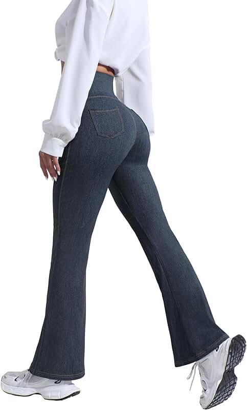 Women's High-Waisted Flare Leggings with Bell Bottom Style