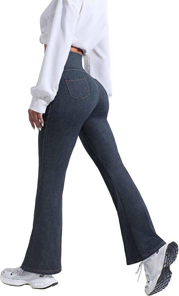 Women's High-Waisted Flare Leggings with Bell Bottom Style