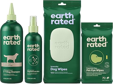 Dog Grooming Kit with Shampoo, Wipes, and Refresh Mist