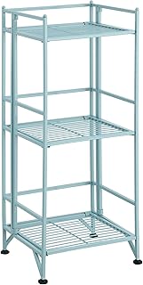 3-Tier Folding Metal Shelving for Storage and Display