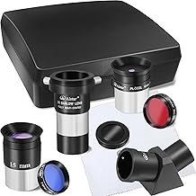 8-Piece Telescope Accessory Kit with 45° Diagonal Mirror