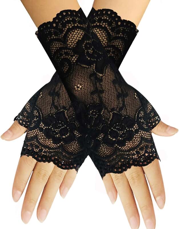 Women’s Short Lace Fingerless Gloves for Special Occasions