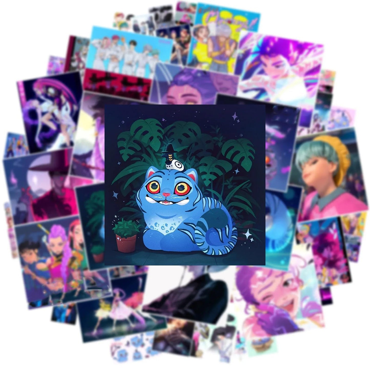 50 Waterproof Cartoon Stickers for Kids and Laptops