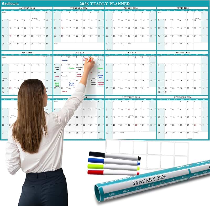 Large 2026 Wall Calendar for Easy Planning
