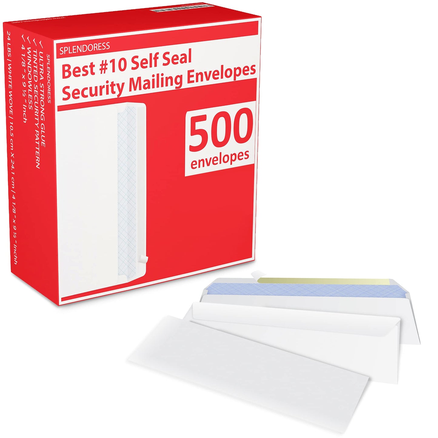 Self Seal Letter Size Envelopes, 500 Pack