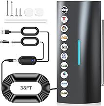 Indoor and outdoor digital antenna with amplifier for long-range HD TV reception