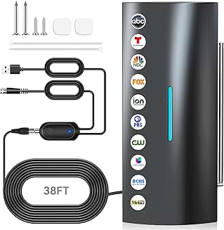 Long Range Indoor TV Antenna with 38ft Cable