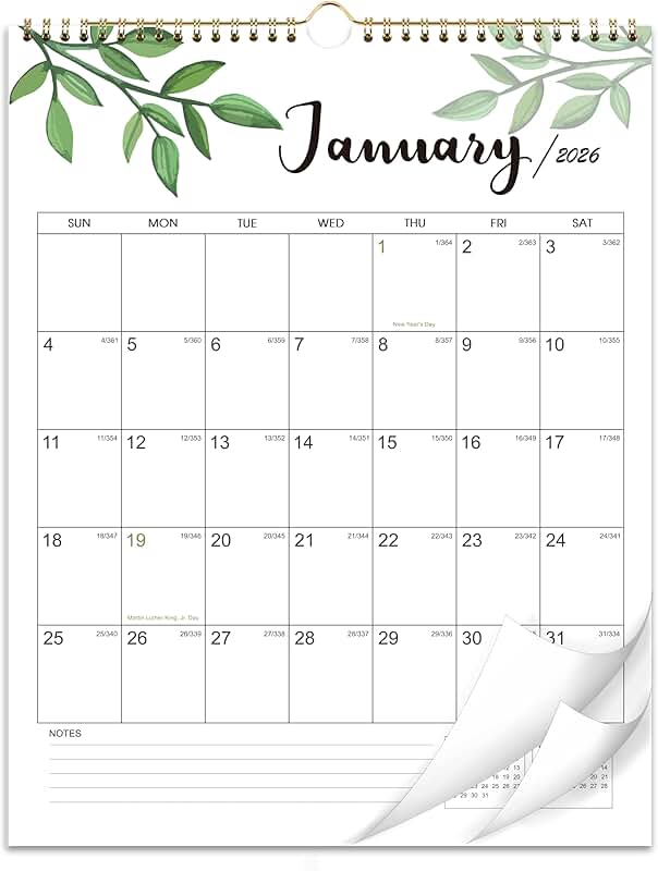 2026 Vertical Wall Calendar with Julian Dates