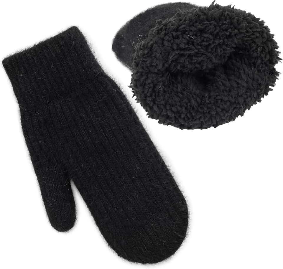 Warm Women's Wool Mittens for Cold Weather