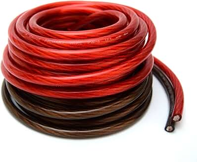 25 Feet Black and Red Car Power Ground Wires