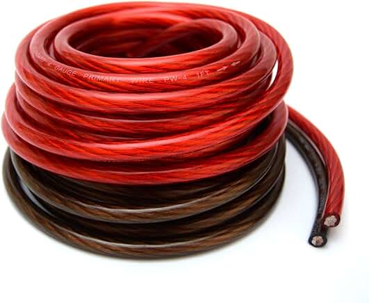 25 Feet Black and Red Car Power Ground Wires