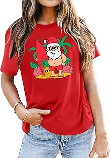 Women’s Christmas in July Santa Surfing T-Shirt