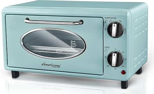 Retro 50s Countertop Toaster Oven with Bake and Toast