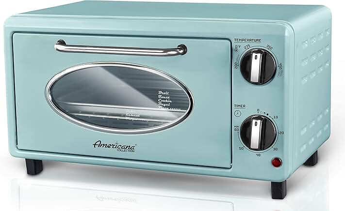 Retro 50s Countertop Toaster Oven with Bake and Toast