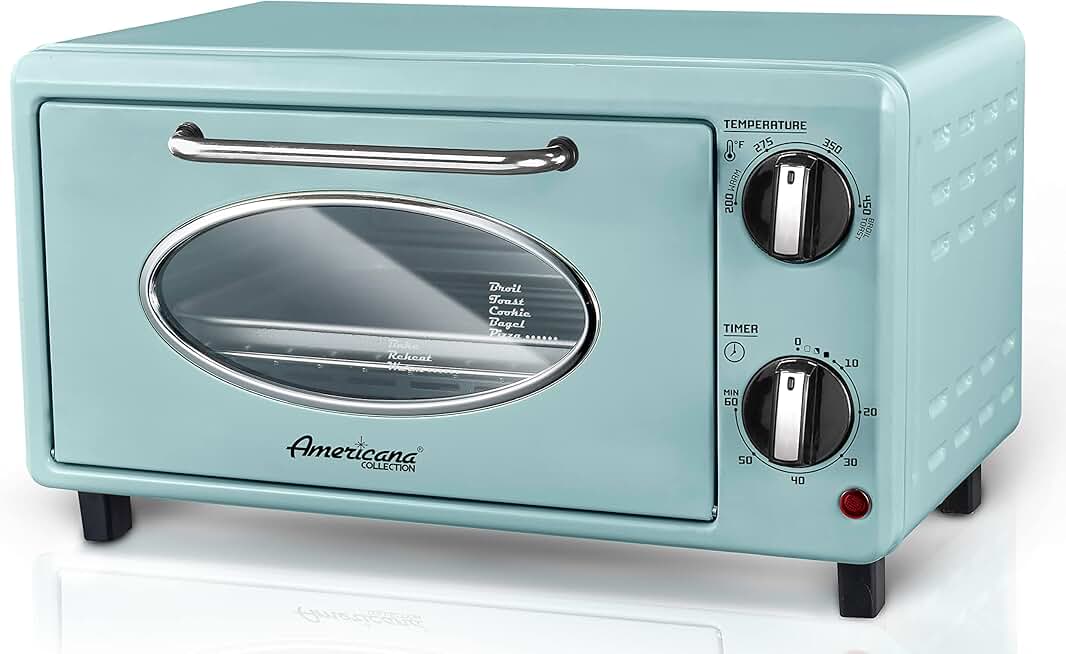 Retro 50s Countertop Toaster Oven with Bake and Toast