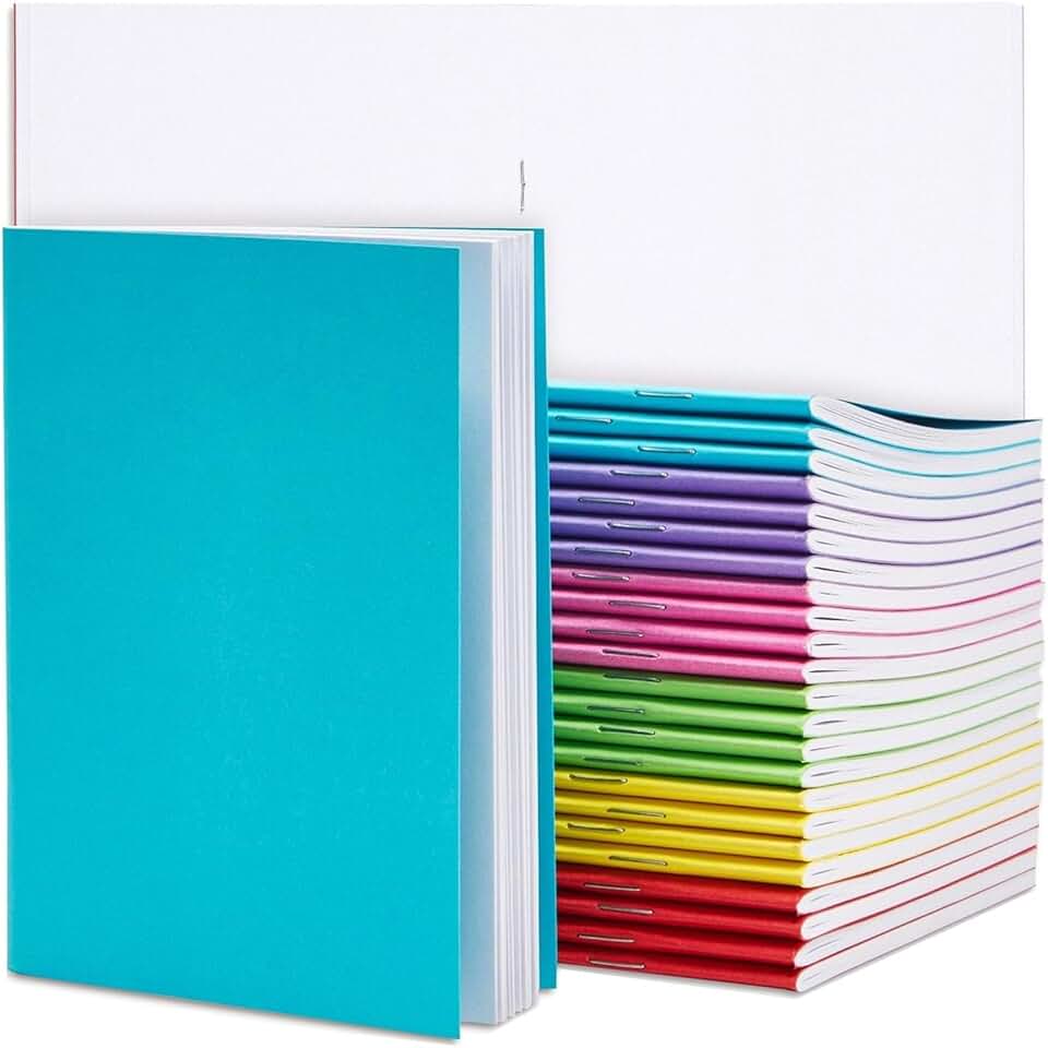 Set of 24 colorful blank notebooks for kids, 4.3x5.5 inches