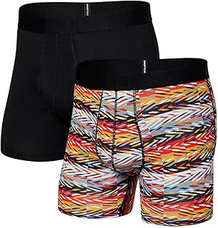 Men's Cooling Cotton Boxer Briefs with Pouch, 2 Pack