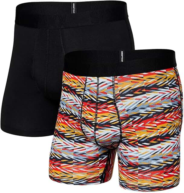 Men's Cooling Cotton Boxer Briefs with Pouch, 2 Pack