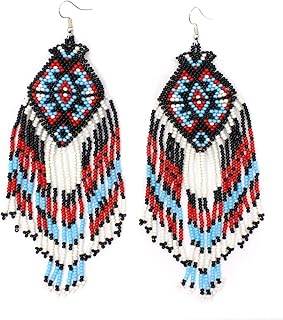 Handmade Southwestern Geometric Beaded Earrings