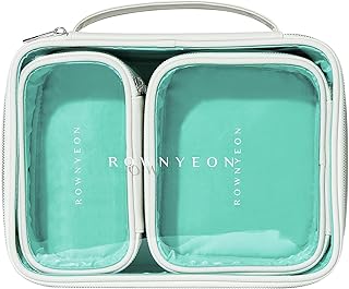 Three-Piece Clear and Faux Leather Cosmetic Organizer Set