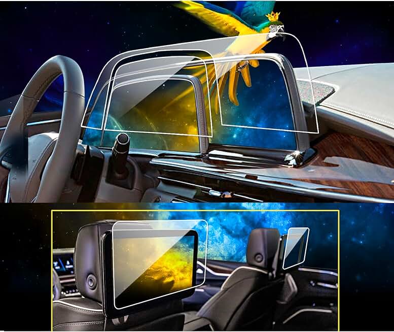 Set of four soft screen protectors for Cadillac Escalade displays