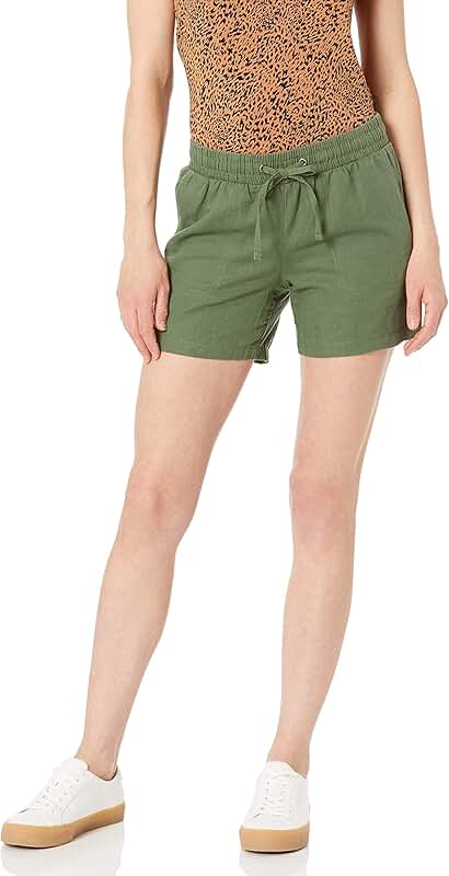Women's Linen Blend Shorts with 5-Inch Inseam