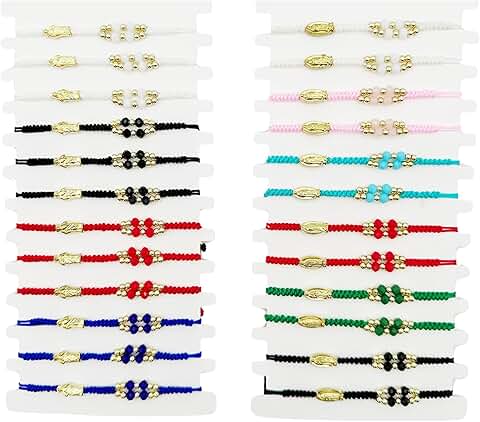 24/12Pcs Virgin Mary and San Judas Bracelets for Women