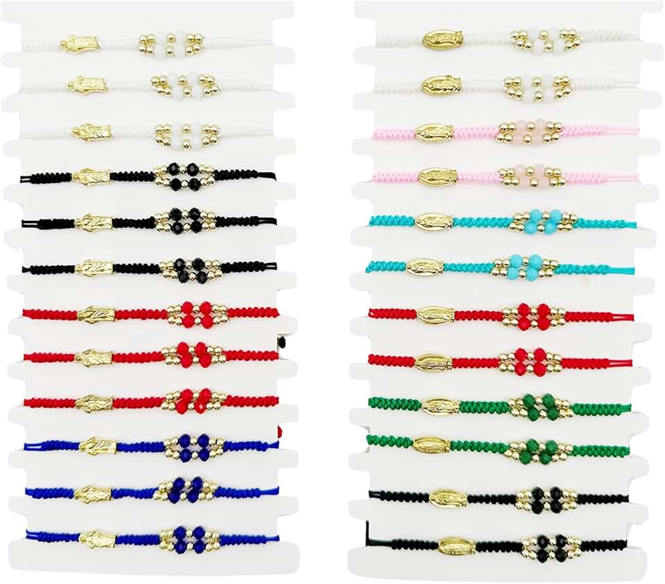24/12Pcs Virgin Mary and San Judas Bracelets for Women