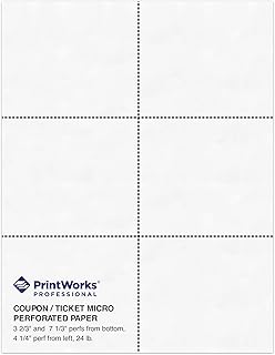 Perforated Paper for Tickets and Certificates, 8.5 x 11