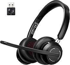 Wireless Bluetooth Headset with Microphone for Office and Meetings