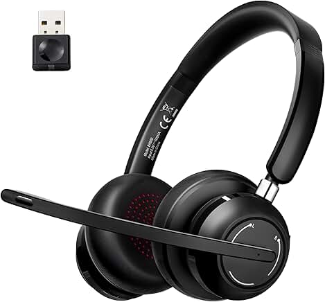 Wireless Bluetooth Headset with Microphone for Office and Meetings