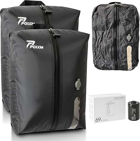 Reusable Waterproof Travel Vacuum Bags with Pump (2 Pack)