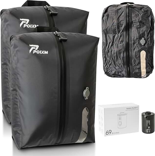 Reusable Waterproof Travel Vacuum Bags with Pump (2 Pack)