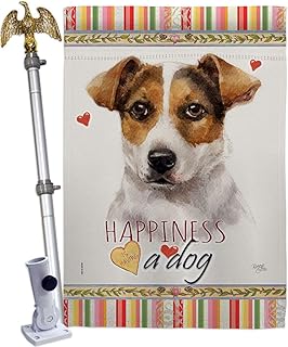 Russell Terrier Dog House Flag for Garden or Yard