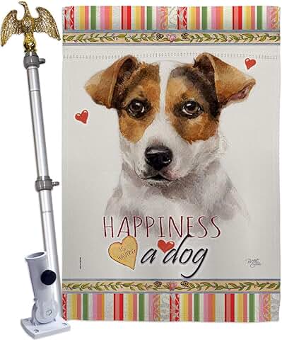 Russell Terrier Dog House Flag for Garden or Yard