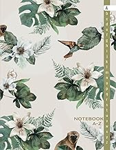 Alphabetical Lined Notebook with A-Z Tabs and Tropical Design