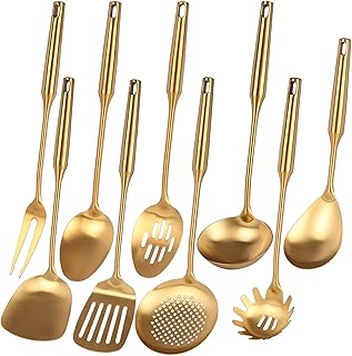 18/10 Stainless Steel Kitchen Utensils Set with 9 Pieces
