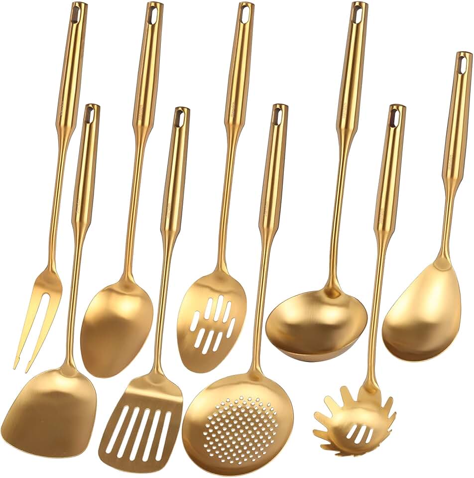 18/10 Stainless Steel Kitchen Utensils Set with 9 Pieces