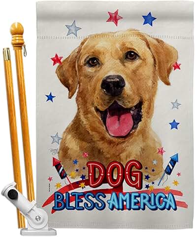 Patriotic Labrador Retriever House Flag for Garden
