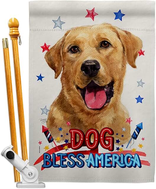 Patriotic Labrador Retriever House Flag for Garden