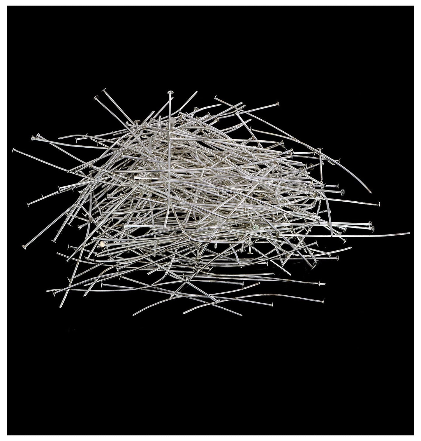 220pcs 50mm Silver Flat Head Pins for Jewelry Making