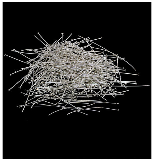 220pcs 50mm Silver Flat Head Pins for Jewelry Making