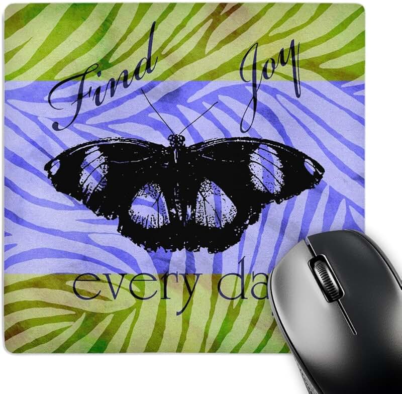 8 x 8 inch zebra and butterfly mouse pad