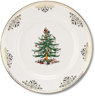10-Inch Christmas Tree Gold Dinner Plate