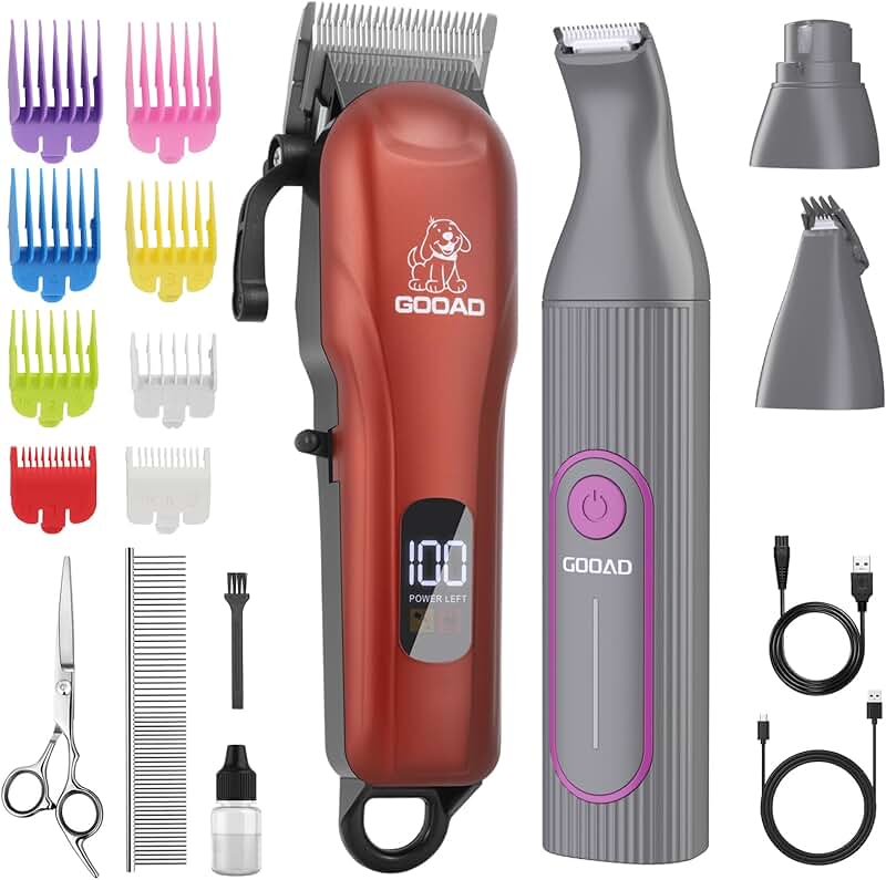 Dog grooming kit for thick coats and nails