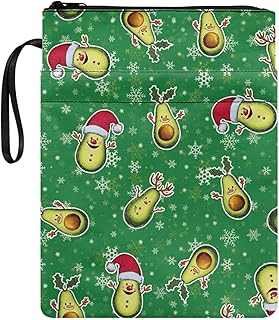 Christmas Cartoon Avocado Book Sleeve with Zipper
