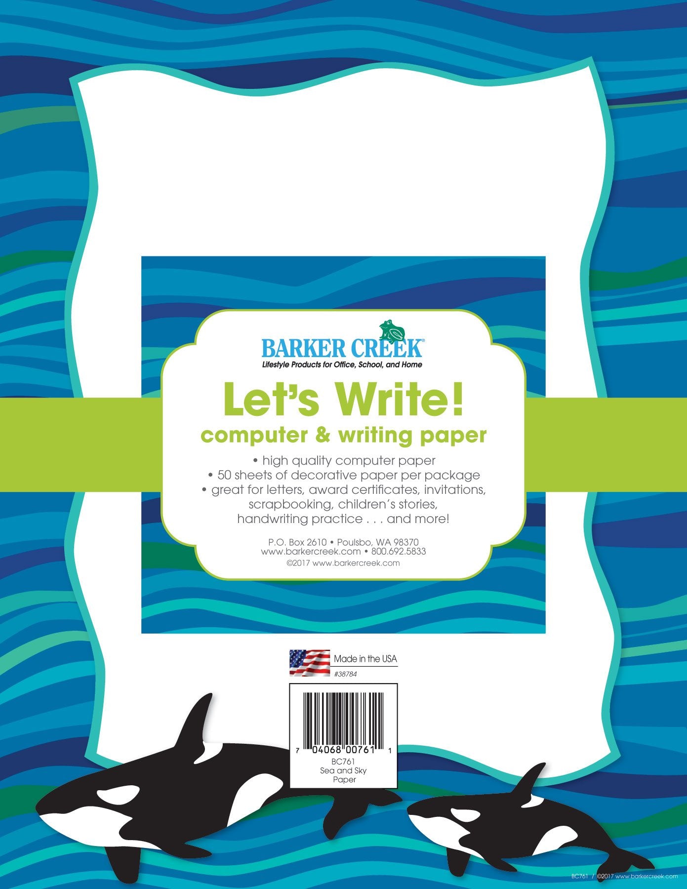 Sea and Sky Whales Decorative Printer Paper, 50 Sheets